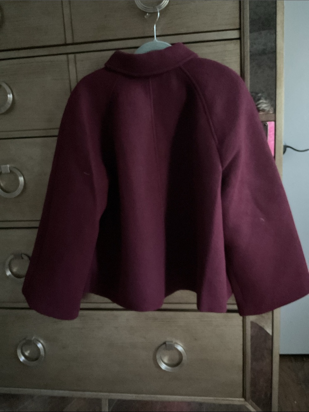 J. Crew Burgundy Pea Coat with Gold Buttons - Picture 5 of 8